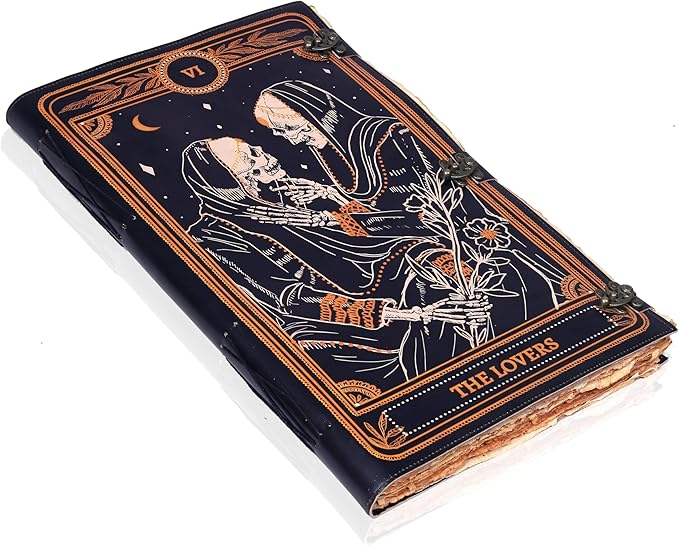 cuero Book of Spells Leather Journal Deckle Edge Paper Grimoire Printed Journal by cuero