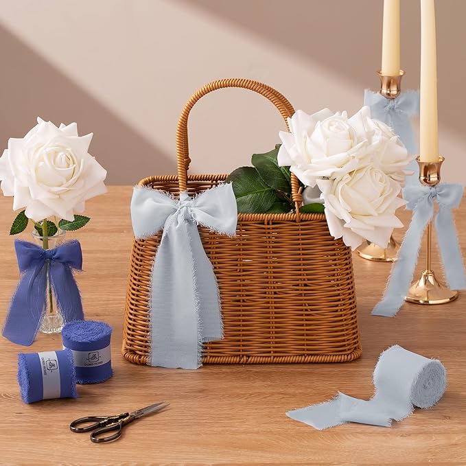 DORIS HOME Electric Blue Chiffon Ribbon - Image 6