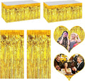 4P Metallic Foil Fringe Tinsel Table Skirts by FENGNIAN