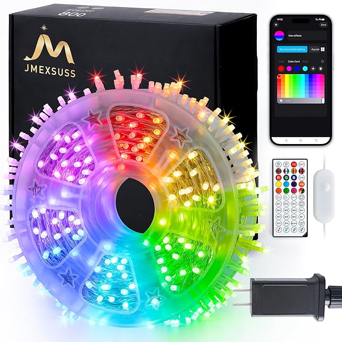 JMEXSUSS 800 LED RGB String Light Outdoor Indoor, Christmas Lights Outdoor by JMEXSUSS