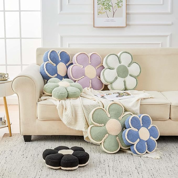 Flower Pillow, Soft Flower Decorative Throw Pillow, Cute Daisy Flower Shaped - Image 3