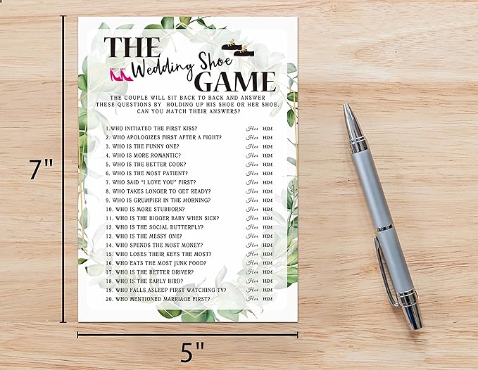 Bridal Shower Game Cards, Wedding Shoe Game, Tropical Jungle Theme Engagement - Image 2