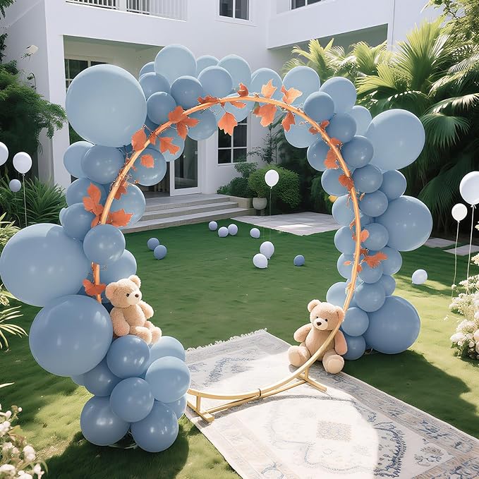 Bezente Dusty Blue Balloons Latex Party Balloons - Image 9