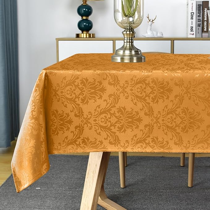 SASTYBALE Amber Rectangle Jacquard Tablecloth, Spill Wrinkle Proof Damask Table - Image 4