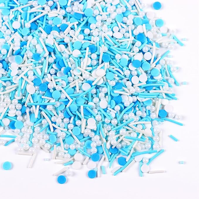 Edible Blue Sprinkles for Cake Decorating, Pearl Sprinkles, Jimmy Sprinkles for - Image 3