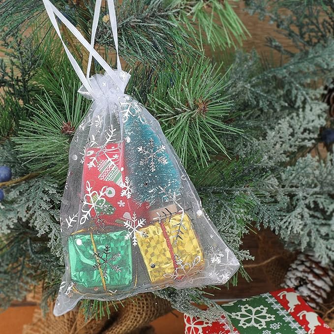 jijAcraft 5x7 Inch Christmas Organza Bags - Image 5