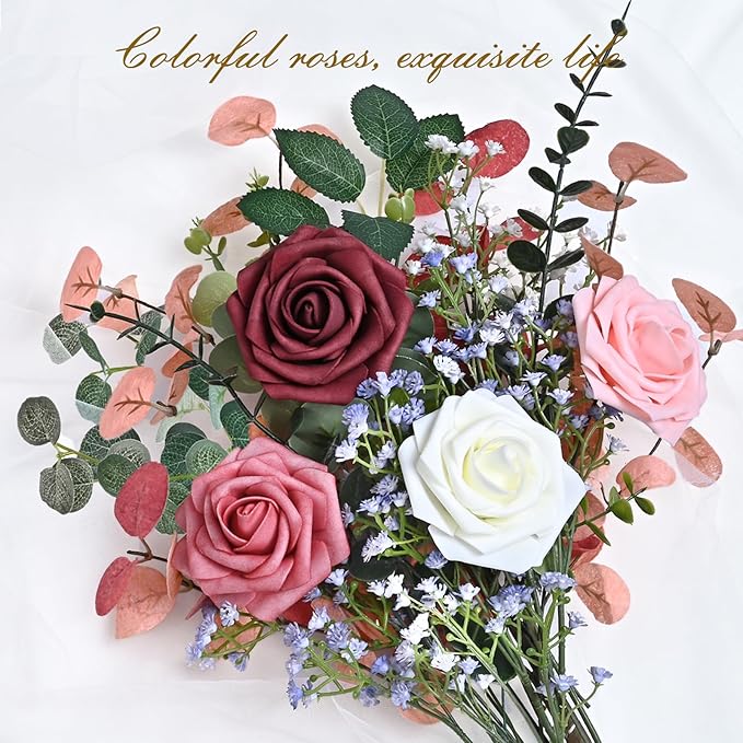 BLEUM CADE 36Pcs Artificial Flowers Fake Roses - Image 6