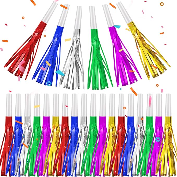 24 Pack Metallic Fringe Party Blowers by Unknown