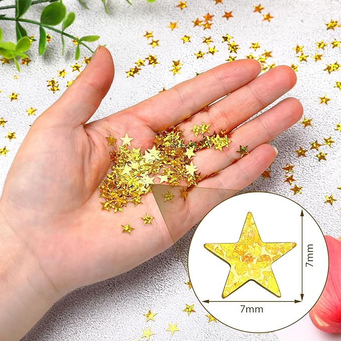 MARFOREVER Gold Star Confetti, Glitter Star Confetti Birthday Scatter Table - Image 3
