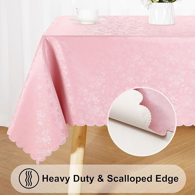 Smiry Rectangle Table Cloth, Waterproof Heavy Duty Vinyl Tablecloths, Wipeable - Image 4