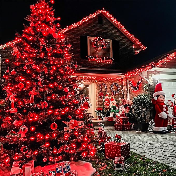 JMEXSUSS 600 LED Red Halloween Lights Outdoor Indoor, 168Ft Red Christmas - Image 6
