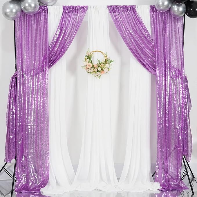 4Pcs 2Ft x 8Ft Sequin Backdrop Curtain, Glitter Photography Background - Image 5