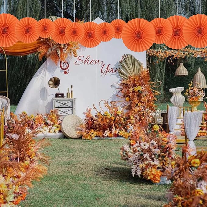 Orange Hallowmas Party Hanging Fans DIY Set - Image 4