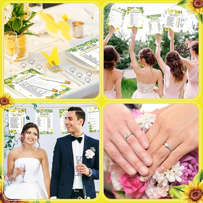 Estune 331 Pcs Bridal Shower Games Supplies, 5 Sets 250 Pcs Wedding Cards 1 Put - Image 5