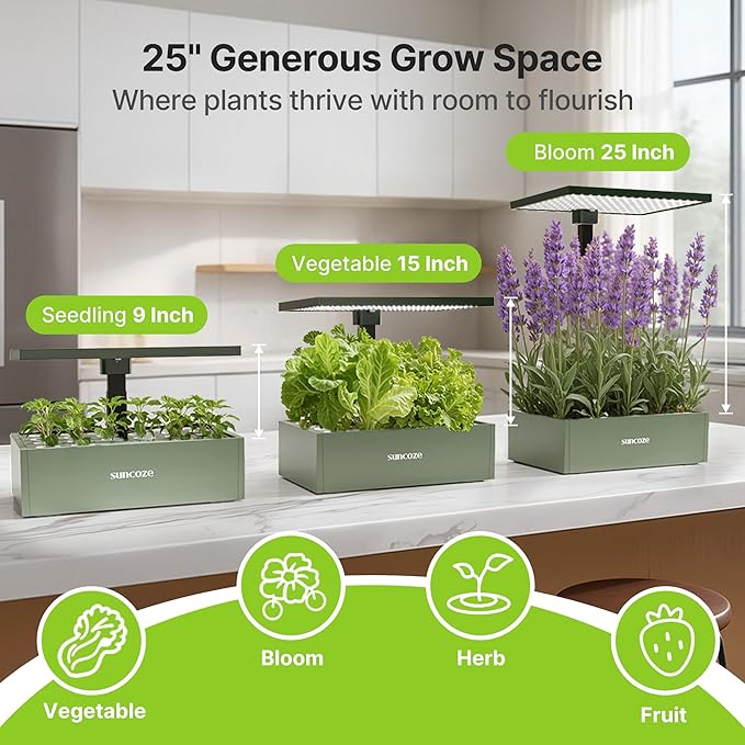 SUNCOZE Hydroponics Growing System Kit, 20 Pods Indoor Herb Garden - Image 3