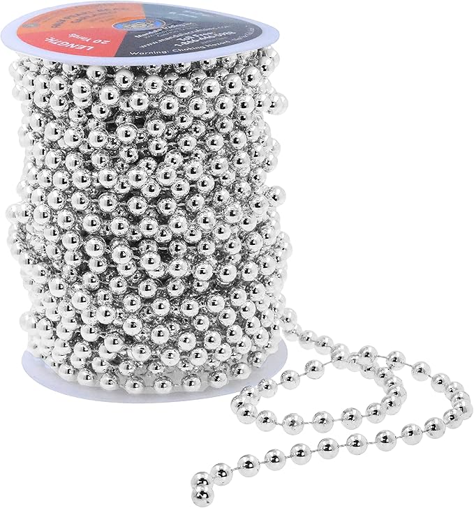 Mandala Crafts 8mm Faux Metallic Silver Pearl Beads Roll - Image 2