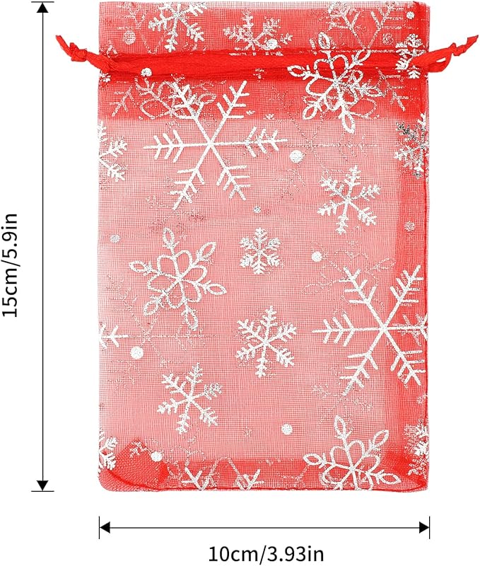 jijAcraft 4x6 Inch Christmas Organza Bags - Image 2
