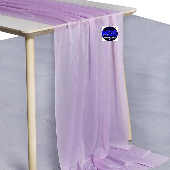 MDS 2 Pack 14ft Chiffon Table Runner 29 x 170 Inches Sheer Wedding Runner - Image 2