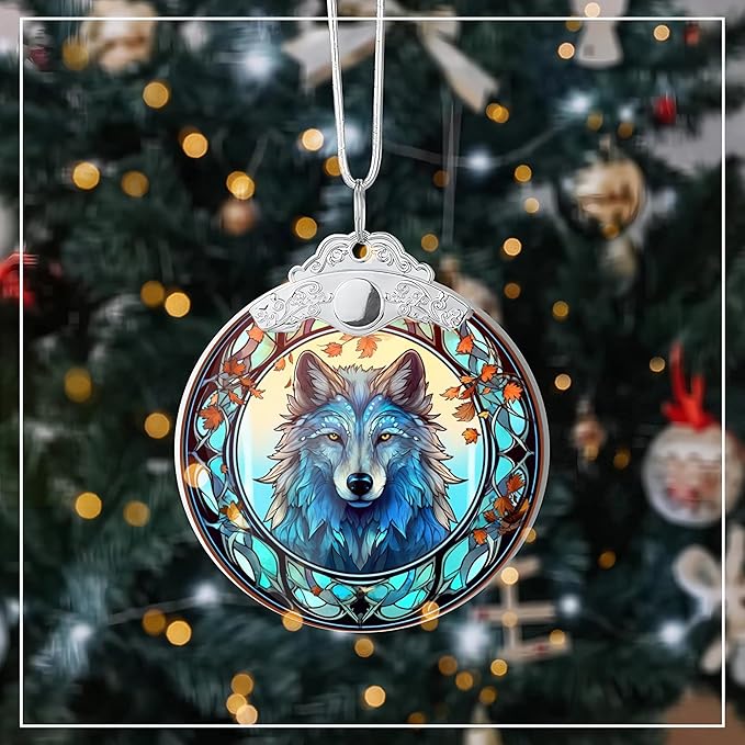 2025 Ornament Stained Glass Effect, Big 4 Inch Acrylic Hanging Art, Tree - Image 4