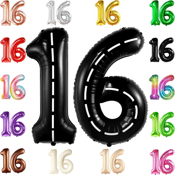 KatchOn, Giant Black 16th Birthday Balloons by KatchOn