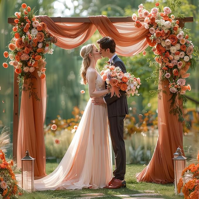Terracotta Wedding Arch Draping Fabric 1 Panel 30'' x 20FT Terracotta Drapes - Image 4