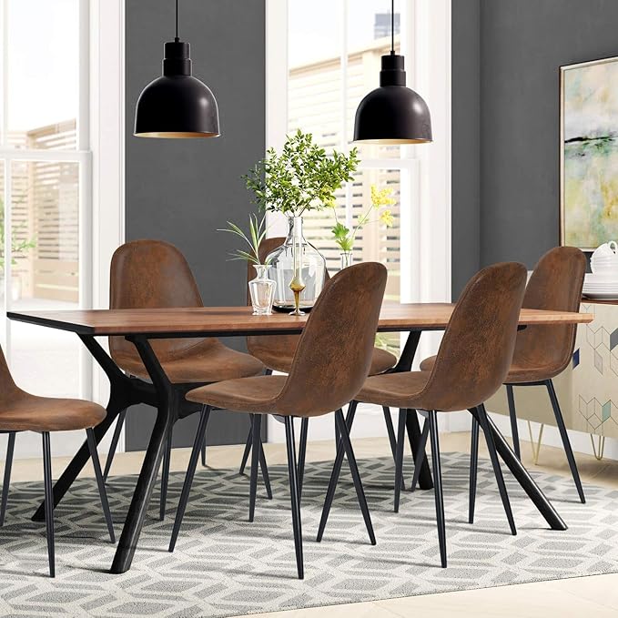 Homy Casa Dining Chairs Set of 8, Modern Mid-Century Style Dining Room Side - Image 6