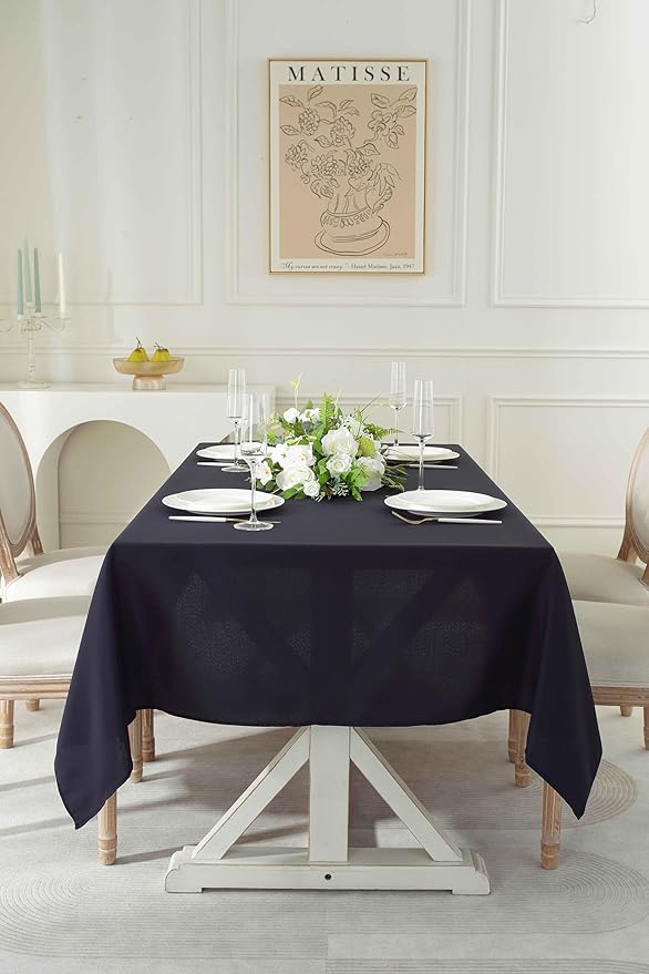 Craft And Party Rectangle Tablecloth, 70 x 120 Inch Navy Blue Tablecloth - Image 3