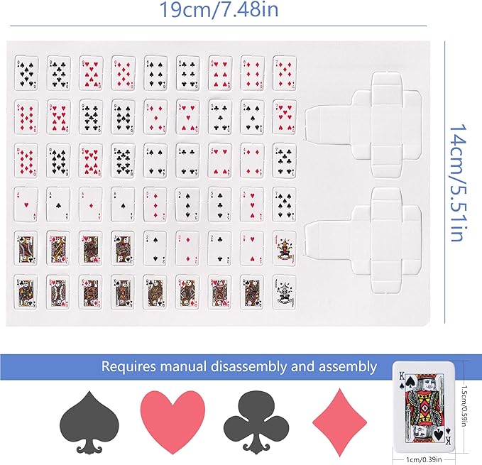 Party Spoof Fun Mini Playing Cards，Miniature Poker Game，3 Copies - Image 7