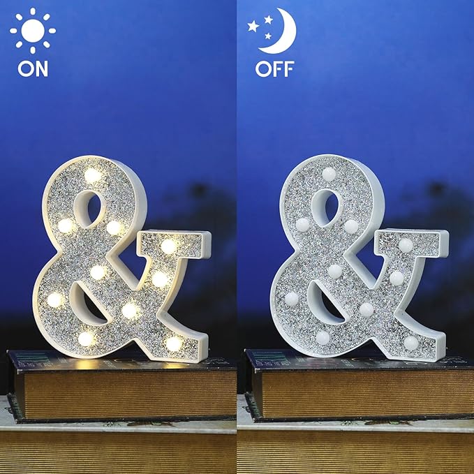Marquee Light Letters for Table Decorations, Glitter Light Up Signs for Prom - Image 2