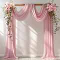 Wedding Arch Draping Fabric, 1 Panel 30" x 20Ft Dusty Rose Sheer Curtain Drapes by PartyTalk