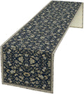 Vintage Boho Floral Table Runner, Morris Rustic Country Farmhouse Dark Blue by Unknown