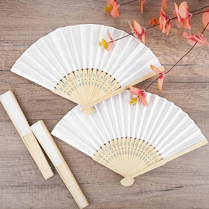MCEAST 50 Pieces Silk Folding Fan - Image 4