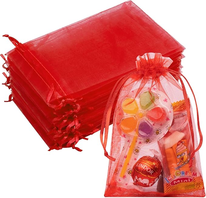 50 Pcs 4x6 Inch Organza Bags, Mesh Bags Drawstring Sachet Bag Small Pouch Bag by CRWEETY