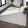 LUXE WEAVERS Modern Geometric Wave Gray 5x7 Area Rug by LuxeWeavers