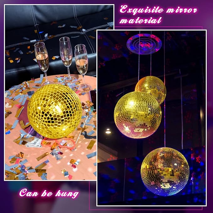WILLBOND 12 Pack Disco Ball Mirror Ball - Image 4