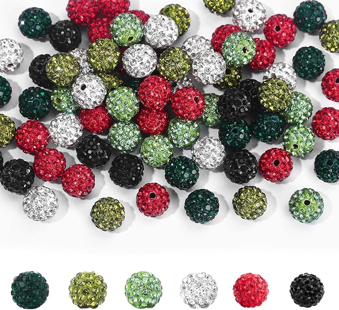 novani 240pcs 10mm Green Rhinestone Beads - Image 2