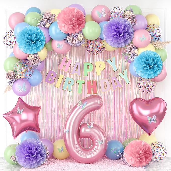Pastel 6th Birthday Party Decorations by KAINSY