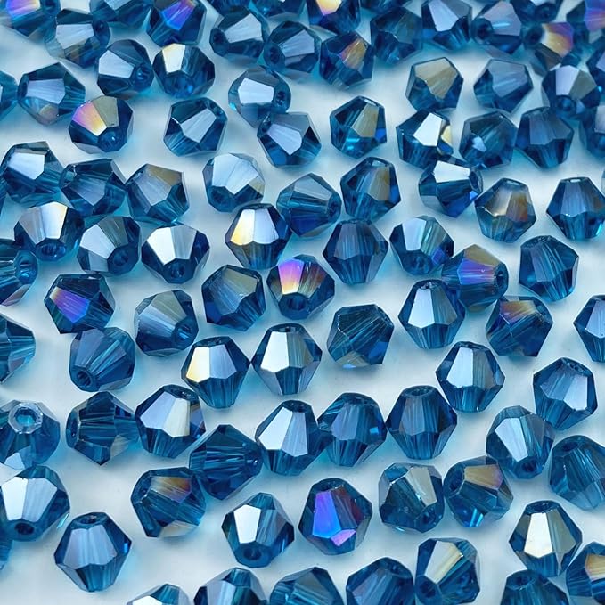 400pcs 4mm Bicone Crystal Glass Beads Loose Spacer Beads Faceted Craft Beads by LIMAOLLY