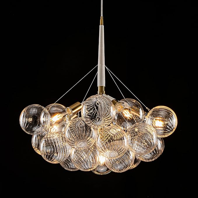 Mid-Century Bubble Globe Chandelier, Kitchen Island, Dining Room by LongreeLightFixture