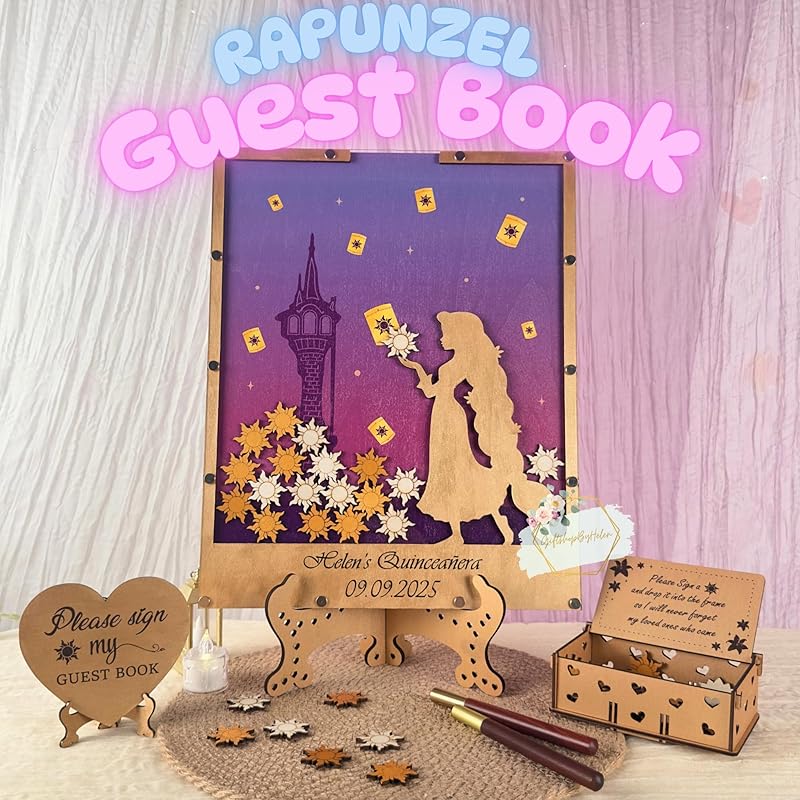 Princess Guest Book Alternative | Quinceañera Sweet XV Wooden Dropbox Frame - Image 2