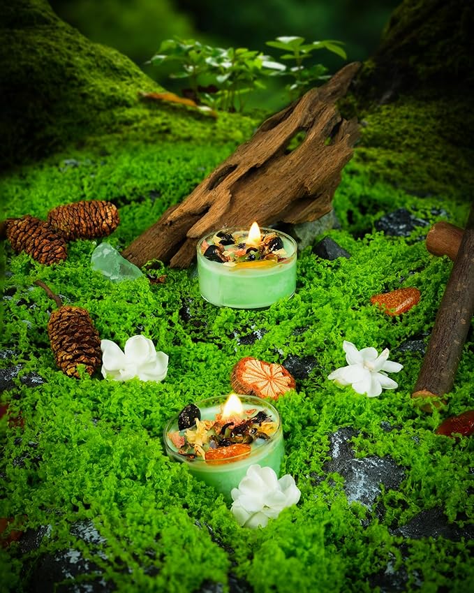 Tealight Soy Candles with Crystals And Herbs, Handmade Energy Candles, Healing - Image 3