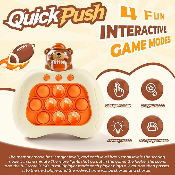 Pop Game, Football Bear Fidget Toy - Image 3