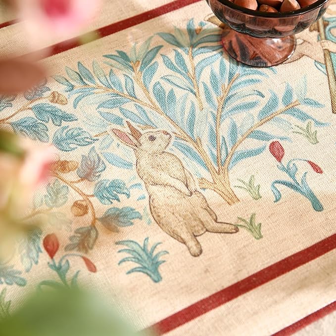 patdrea Designer Idyll Linen Extra Long Table Runner, Vintage Beige Farmhouse - Image 3