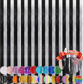 Black Silver Metallic Tinsel Foil Fringe Curtains, 4 Pack 3.3x8.3 Feet Party by NUWDHP