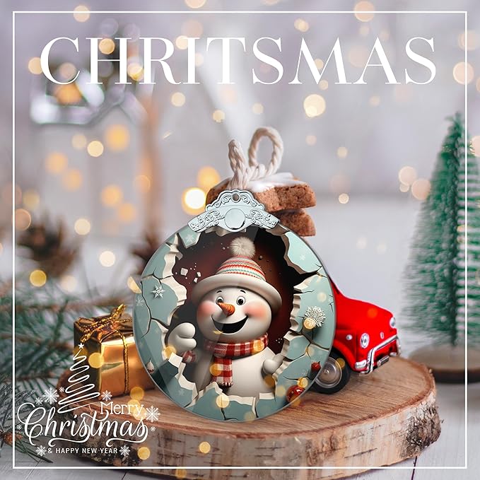 Christmas Ornaments 2025, Cute Snowman, Unique Christmas Ornaments Snowman 4 - Image 8