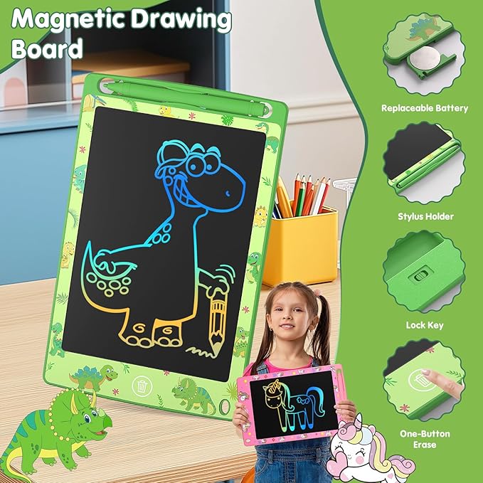 2 Pack LCD Writing Tablet for Kids, 8.5 Inch Colorful Doodle Board Drawing - Image 3