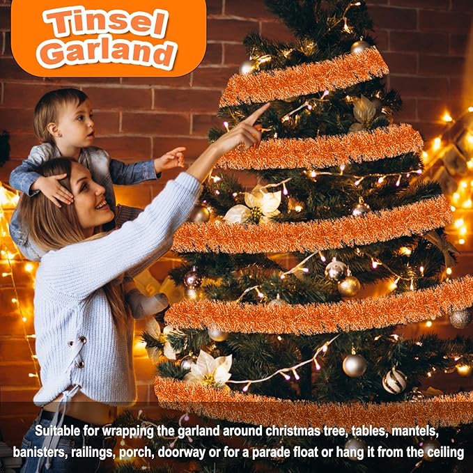 50 Feet Christmas Foil Fringe Banner Metallic Tassle Garland Metallic Backdrop - Image 3