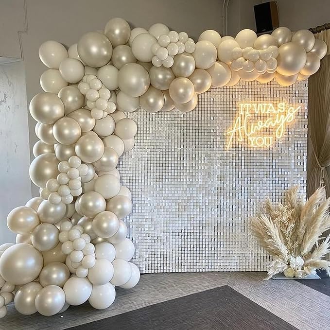 Qcity Mirror White Sequin Wall Backdrop 36PCS, Square Sequin Glitter Backdrop - Image 8