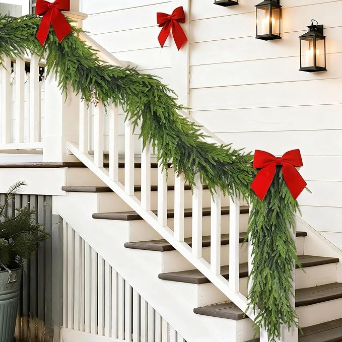 9FT Christmas Artificial Norfolk Pine Garland - Image 5