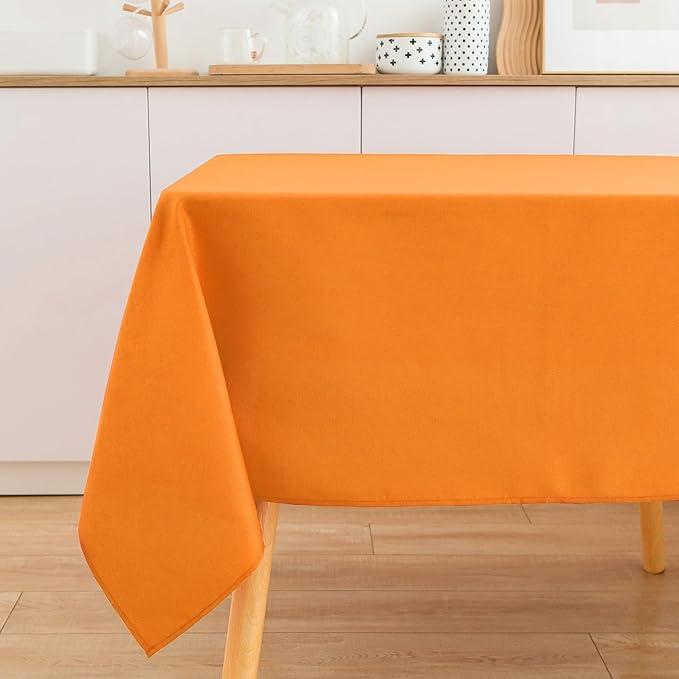 2 Pack Square Table Cloth 52X52 Inch Orange Washable Fabric Tablecloth - Image 9